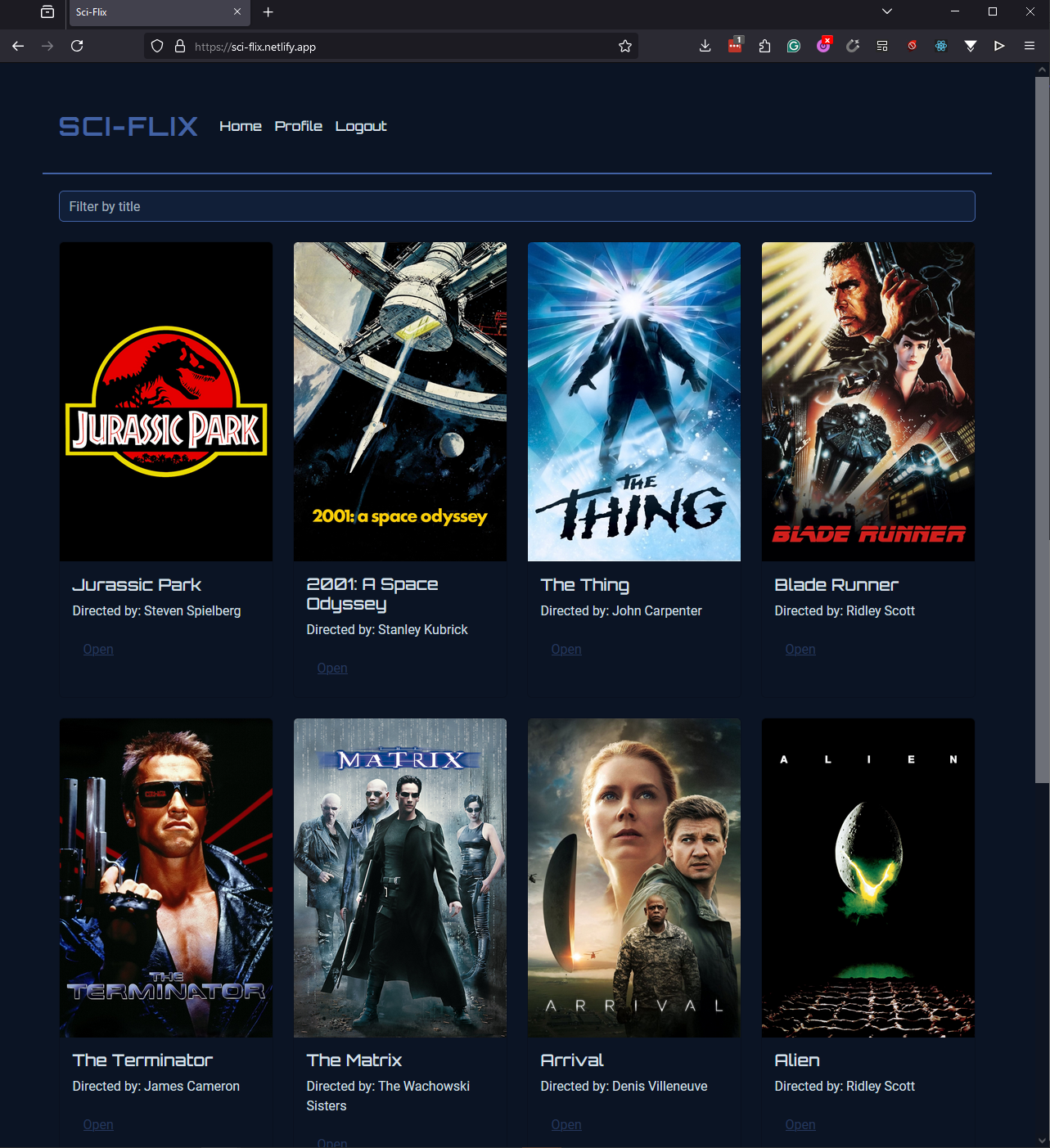 Sci-Flix Screenshot